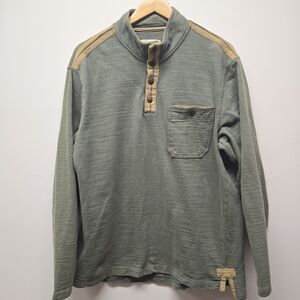 The Territory Ahead Men’s sz Large 1/4 Button Mock Neck Sweater Pullover Henley